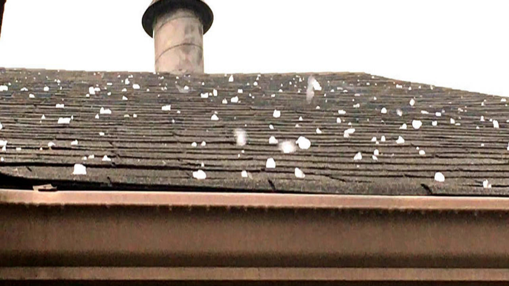 Shingle Roof with Hail Damage Indicating Need for Roof Replacement